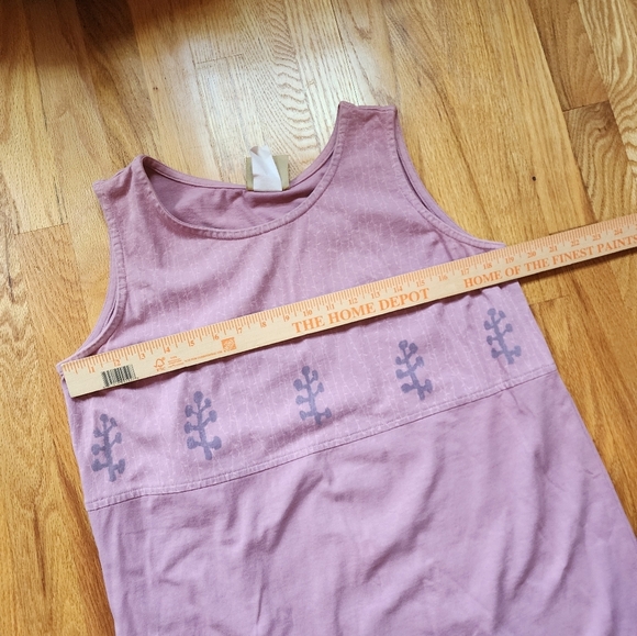 Blue Cactus Print Maxi Dress Cotton Artsy  Lilac Lagnelook Size Large Sleeveless - Picture 8 of 8